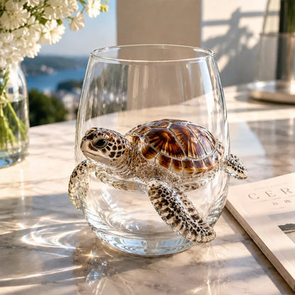 🌊 Colección de cristalería artesanal de animales marinos 3D | Para sorbos más frescos, detalles que capturan la luz del sol, elegancia costera y un ambiente de bar en casa elevado ✨