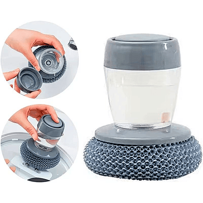 🏆Oferta Flash⚡ ¡Más de 50 mil vendidos! 🧽 Cepillo de cocina con dispensador de jabón y agarre cómodo