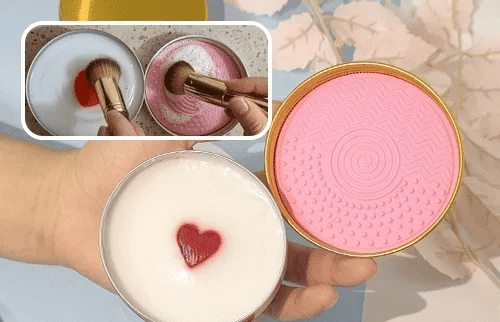Makeup Brush Cleaner Solid With Silicone Cleaning Pad