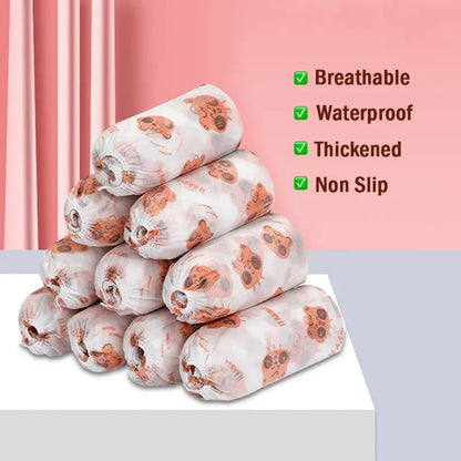 50 counts Disposable Thickened Cartoon Shoe Covers