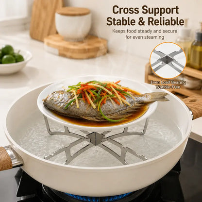 Foldable Stainless Steel Cross Steam Rack