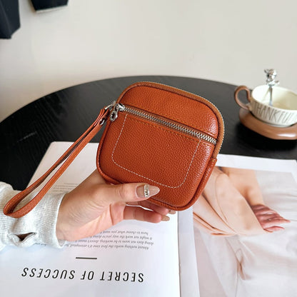 🌟 Square Leather Mini Card Wallet & Coin Purse