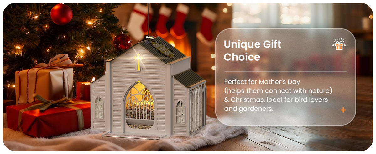 ✝️Last Day 50% OFF-🔥Church-Shaped Solar Bird Feeder🎁