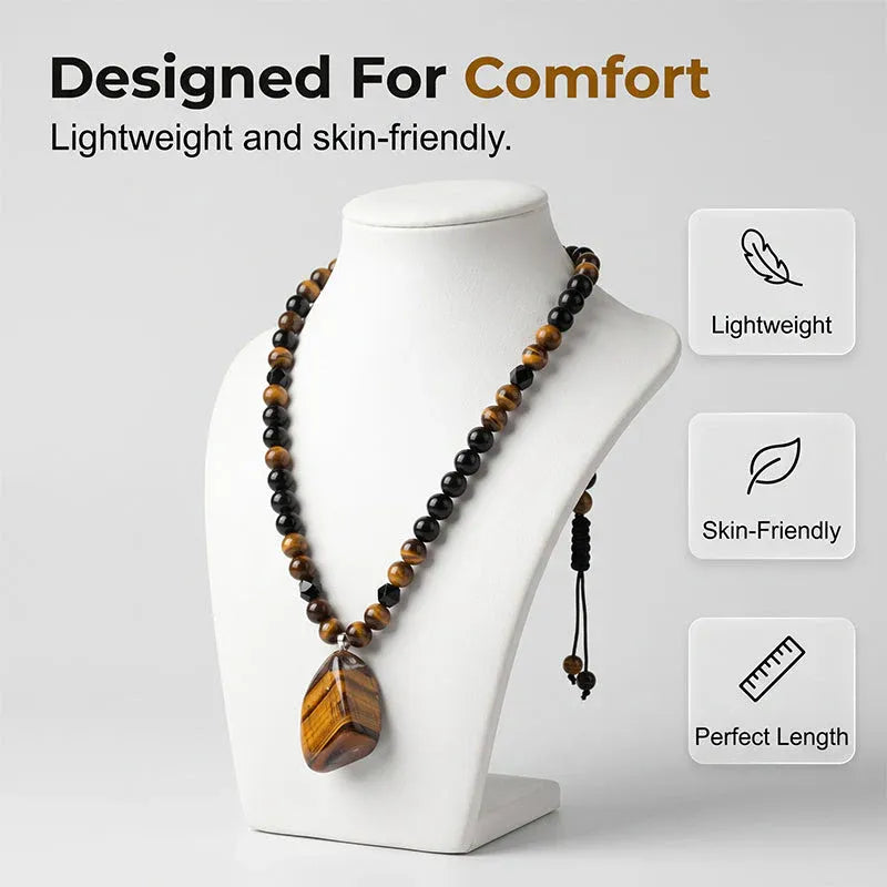 💎 2026 Sale — Over 29,000 Sold!🔥 Men's Tiger's Eye Beaded Necklace – Natural Gemstone 🧿
