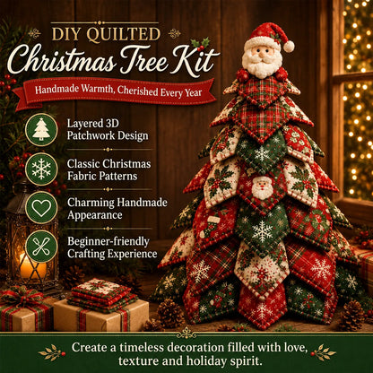🔥Limited Time Offer 50% OFF - 🎄🧵DIY Quilted Christmas Tree Kit – Handmade Fabric Holiday Tabletop Tree Decor