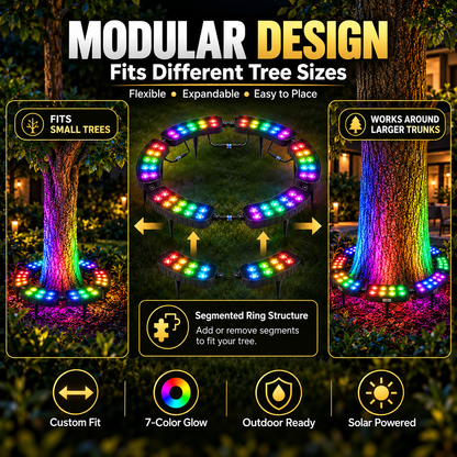 🎄 Make Every Tree Glow for Christmas – Solar RGB Landscape Ring Light💜💙💚