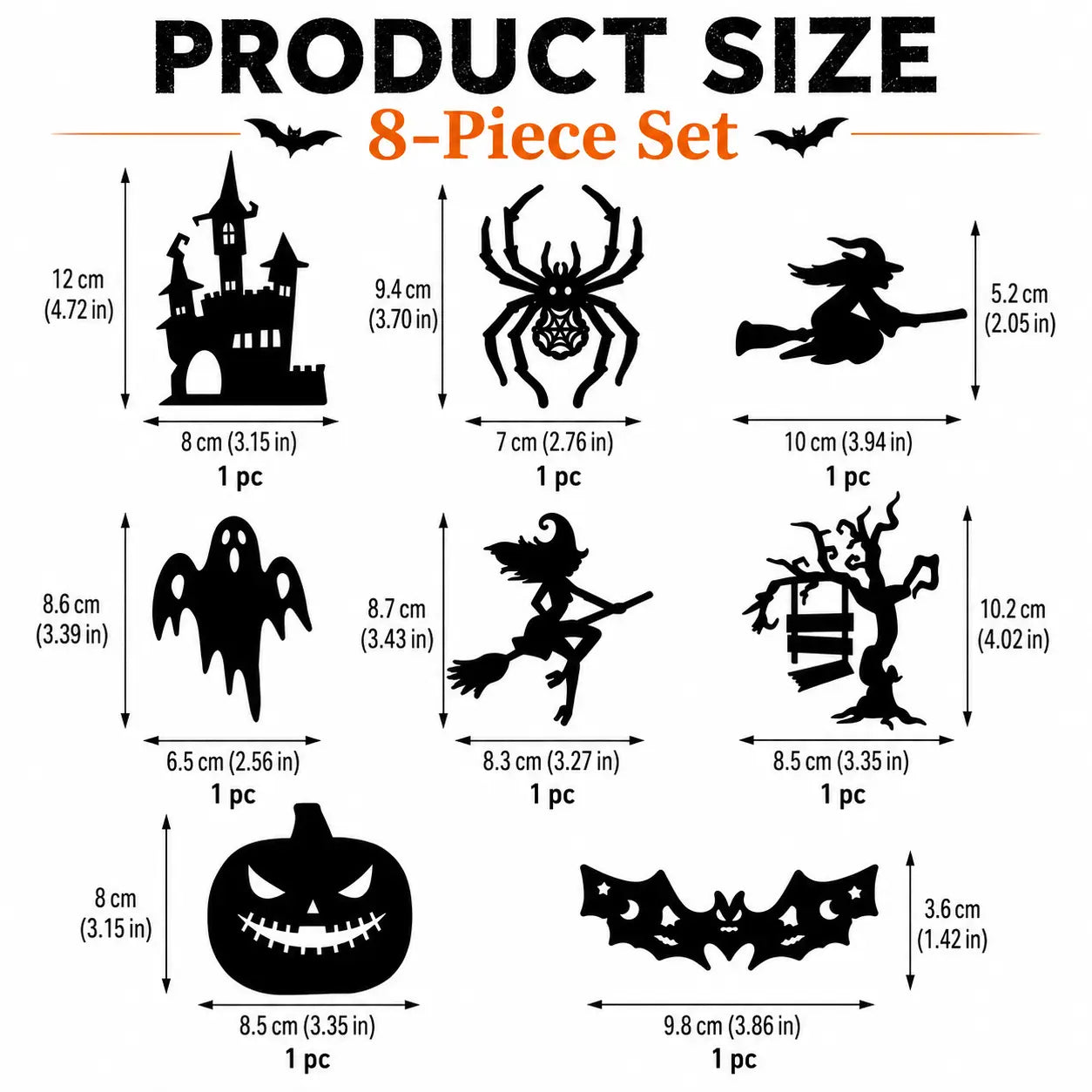 Halloween LED Silhouette Wall Light Stickers – Battery-Powered Waterproof Peel & Stick Window Decor