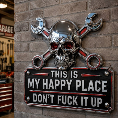 Letrero de pared para garaje "Este es mi lugar feliz"