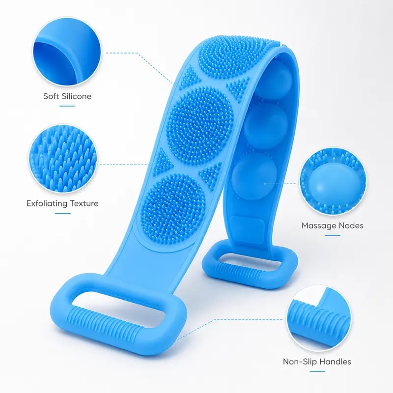 Silicone Bath Brush with Long Handle🚿✨