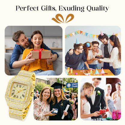 ⏳Time-Limited Special⏰Luxury Square Rhinestone Watch – Elegant Sparkle for Every Occasion✨