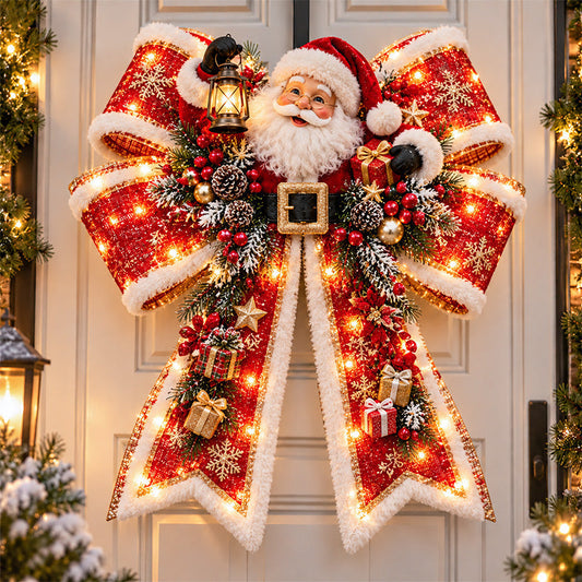 🎀🎄Big & Bright Holiday Bows – A Glowing Christmas Welcome