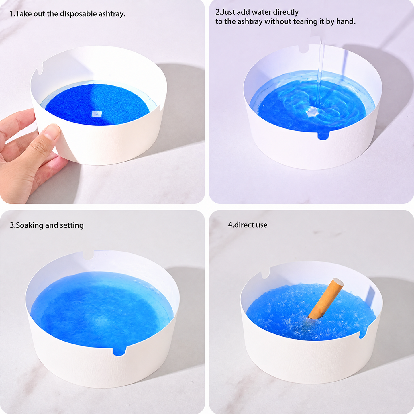 Cenicero Desechable Paquete de 25, Ceniceros Portátiles de Papel Ecológicos con Gel Desodorante sin Humo, para Uso en Interiores y Exteriores, Viajes, Portavasos de Coche, Fiestas y Camping