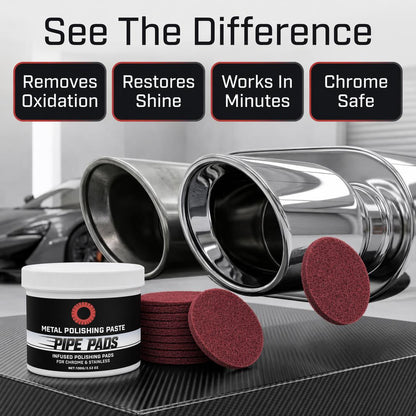 MirrorFinish Pads Remove scratches and oxidation.