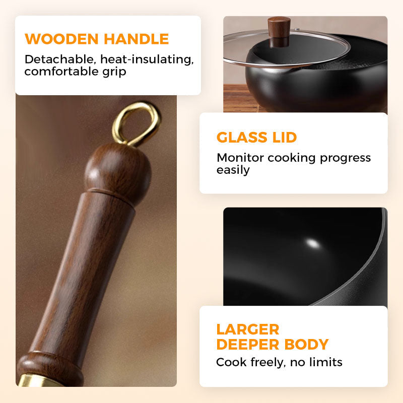 🍳Professional-Grade Uncoated Iron Pot