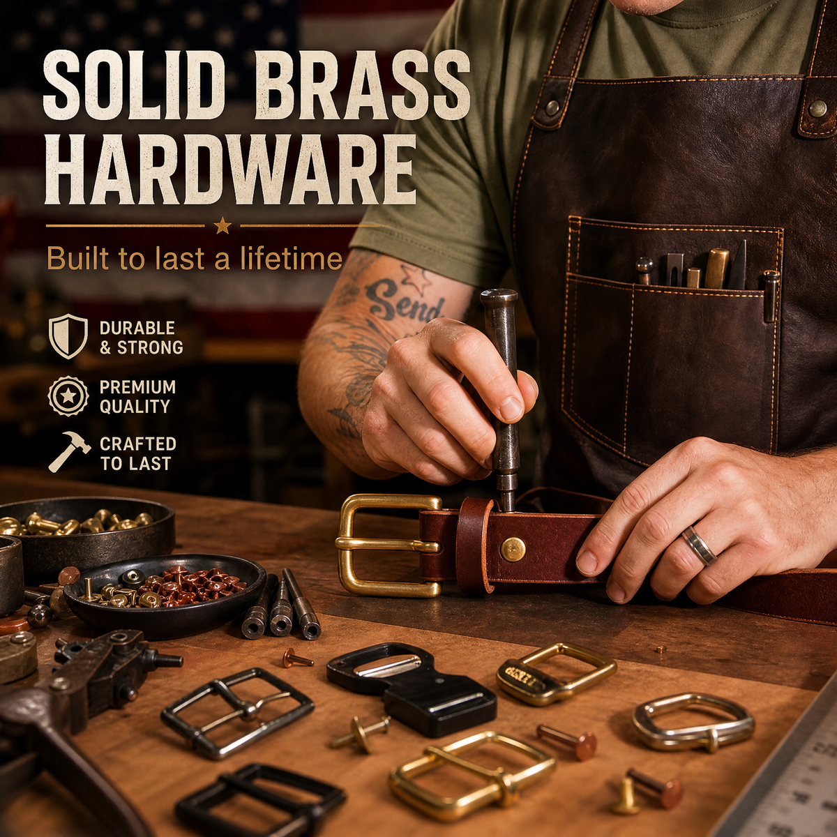 ⚒100% Handmade Full-Grain Buffalo Leather Belt – Built to Last