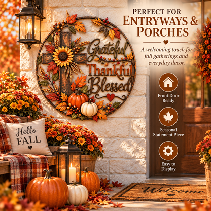 🍂 Grateful • Thankful •  Fall Faith Wall Decor ✝️🌻