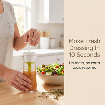 All-in-One Salad Dressing Mixer Bottle – Quick Emulsify, Drip-Free & Easy Storage