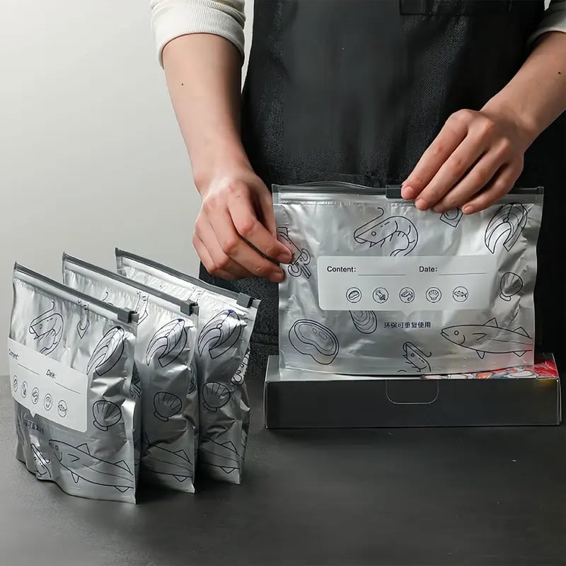 (30 unidades) Bolsas de almacenamiento resellables de papel de aluminio reutilizables
