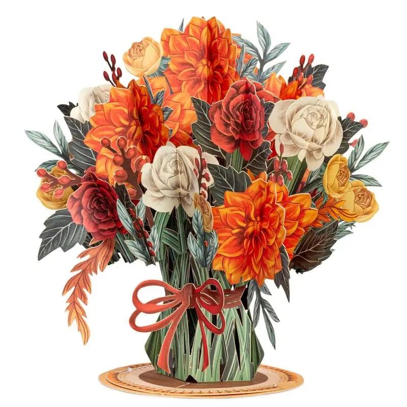 💌2-in-1 Gift & Décor for Every Moment🌸3D Flower Bouquet Pop Up Card