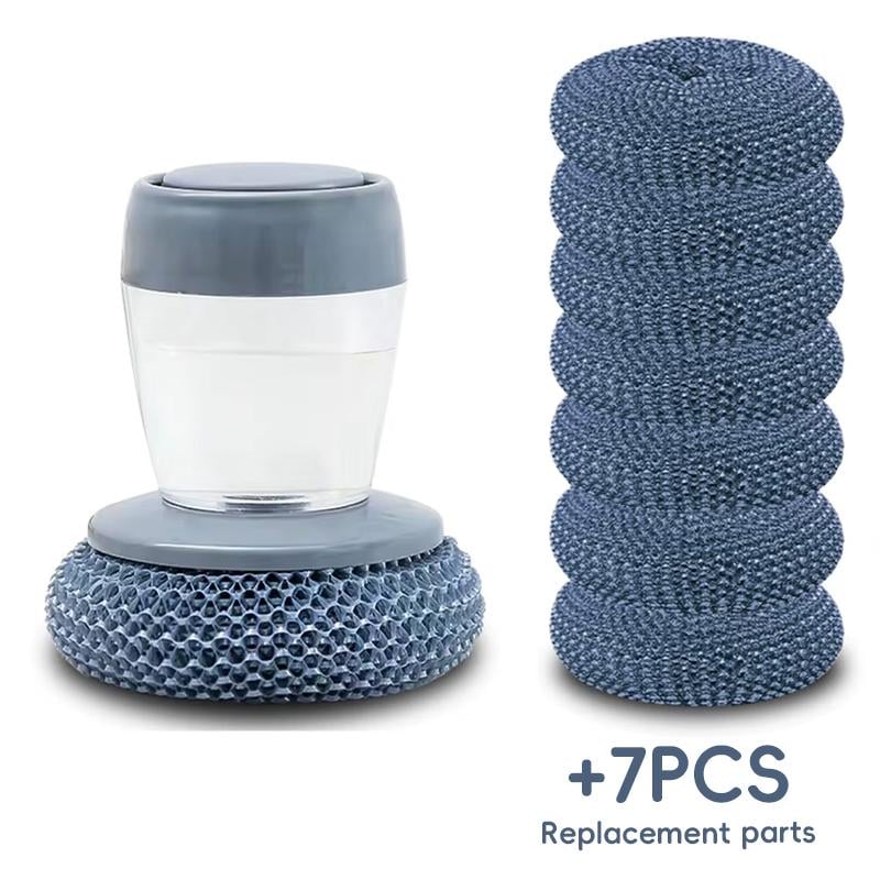 🏆Oferta Flash⚡ ¡Más de 50 mil vendidos! 🧽 Cepillo de cocina con dispensador de jabón y agarre cómodo