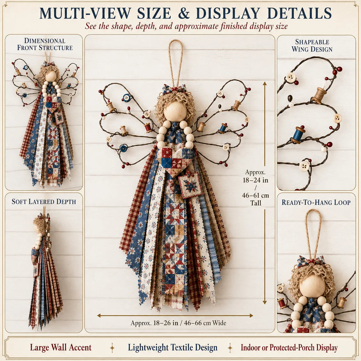 🔥This Week 50% OFF - Angel Fabric Hanging DIY Kit - Stitch a Little Blessing That Stays Forever