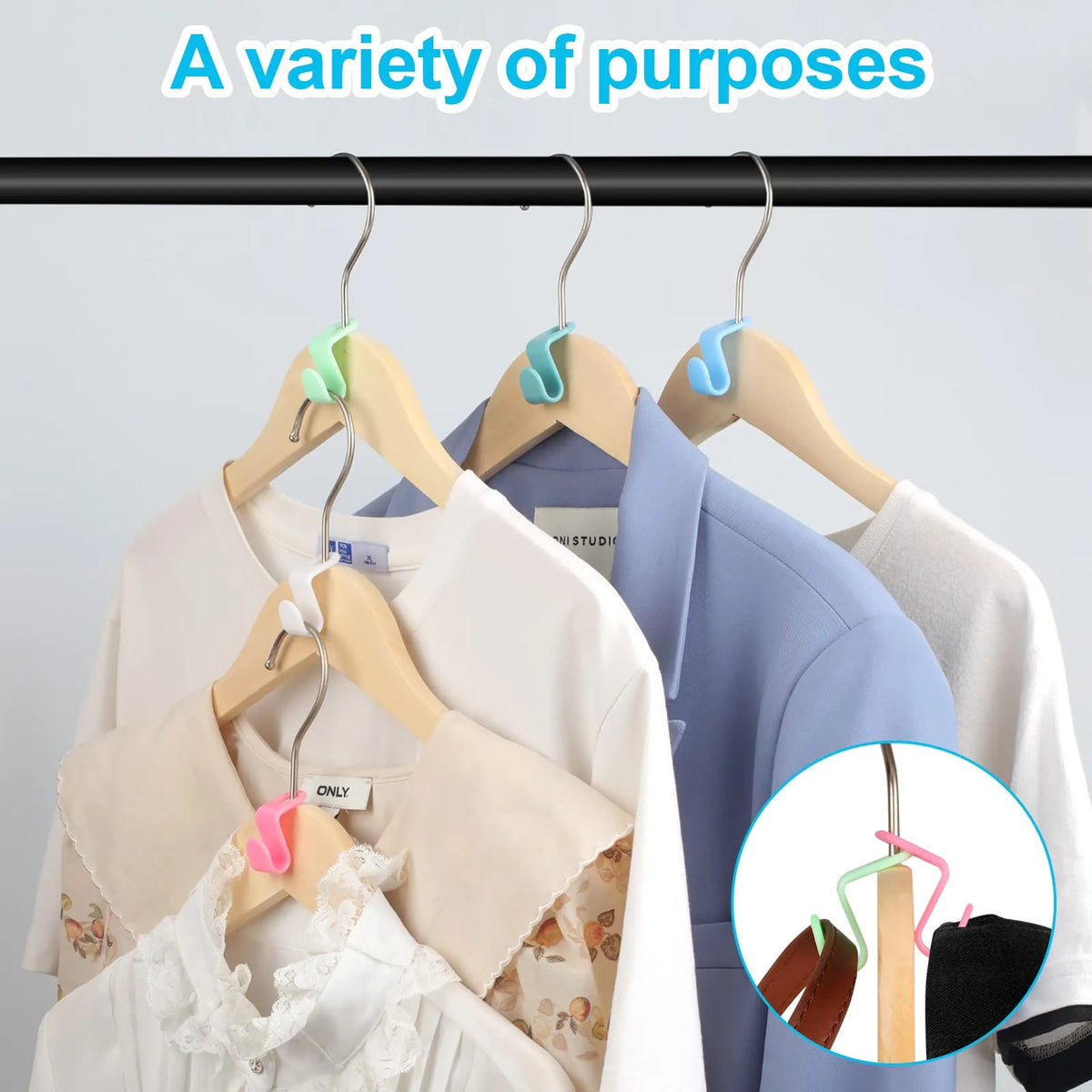 ✨ 100PCS Space-Saving Hanger Hooks – Maximize Your Closet Space in Seconds!