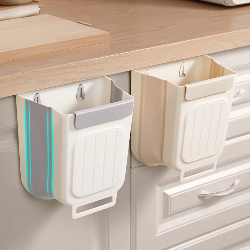 Bote de basura plegable multiusos para colgar en la cocina