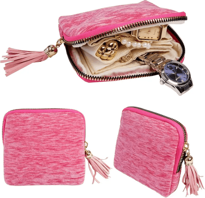 Estuche de joyería con cremallera Estuche de viaje para joyas Organizador portátil