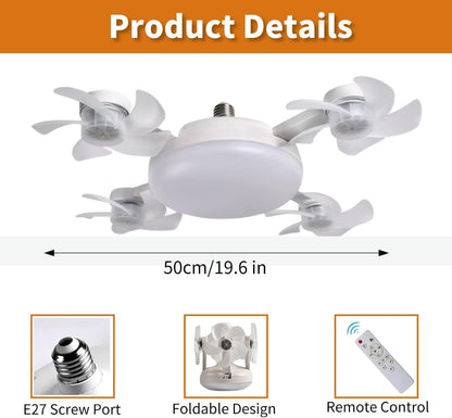 Luz de ventilador de techo LED 2 en 1 con control remoto