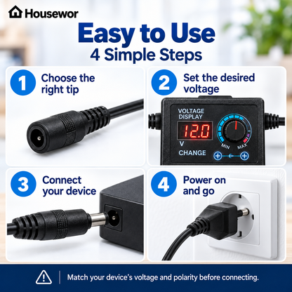 Adjustable 3V-24V 3A Universal AC/DC Power Adapter