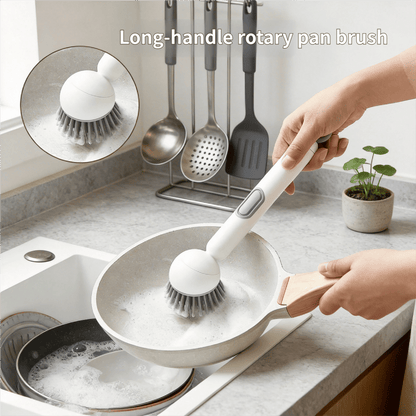 🖌️Long-handled rotating kitchen brush with soap dispenser🫧