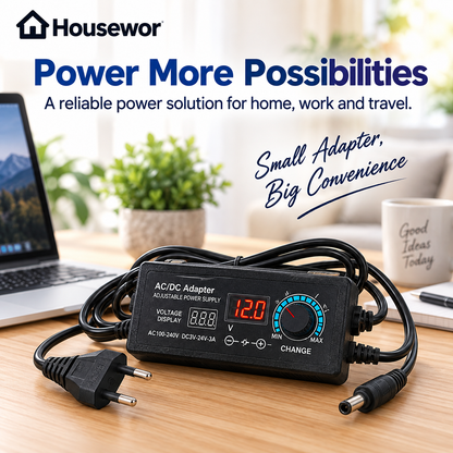Adjustable 3V-24V 3A Universal AC/DC Power Adapter