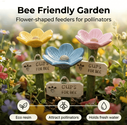 🐝Estación de agua para abejas con forma de flor💧