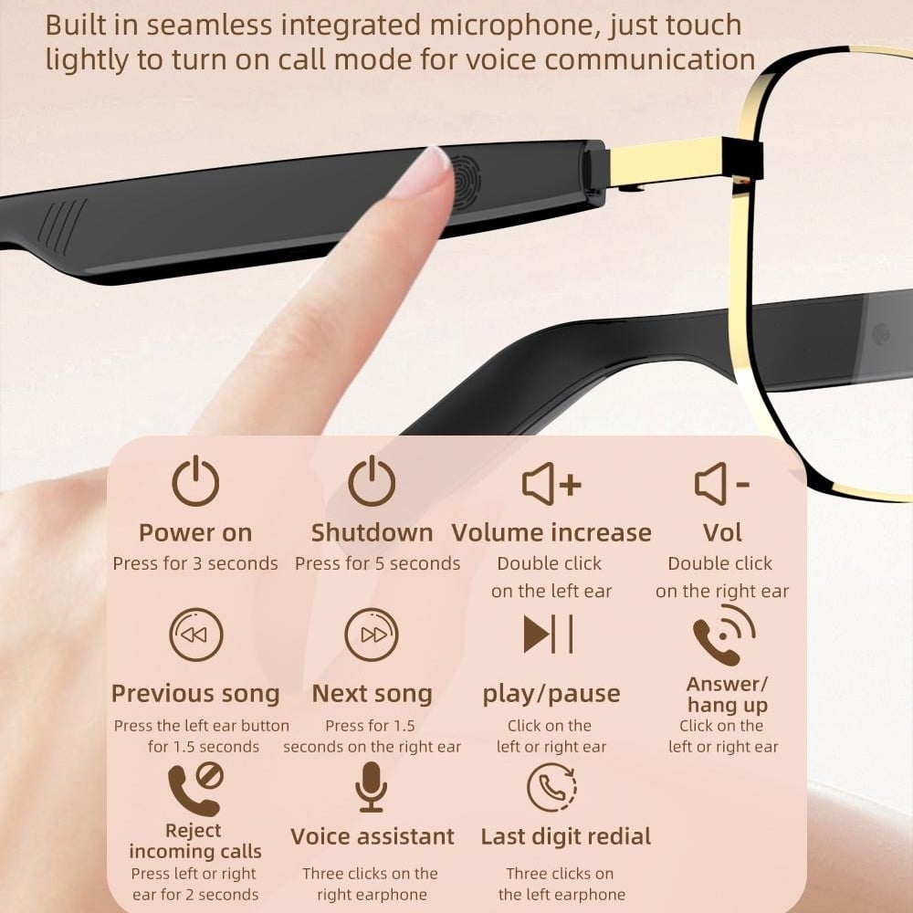 💕Hot sale 45% OFF😎 Smart Bluetooth 5.4 Audio Sunglasses – Open-Ear, UV & Blue Light Protection
