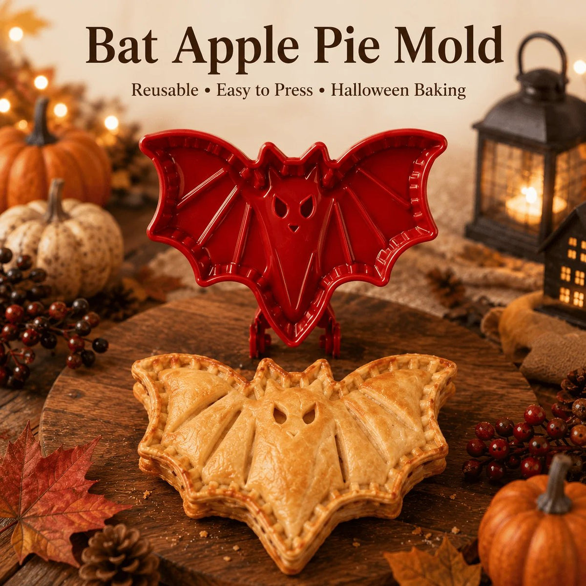 🎃 Halloween Mini Pie Mold Set – 8 Spooky Designs for Easy Festive Baking