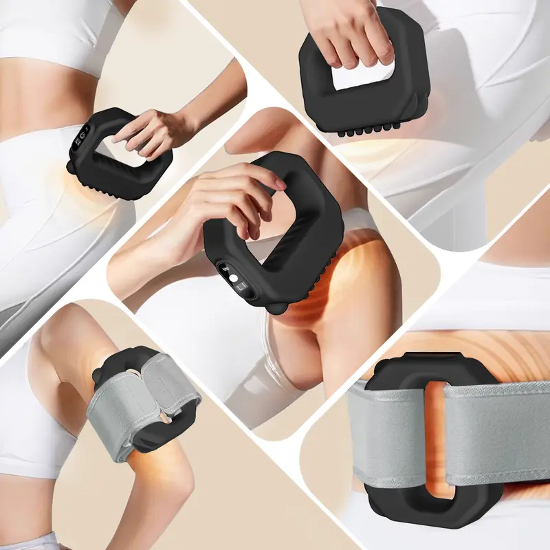 Masajeador de fascia anular inalámbrico mejorado 2026 | Recuperación muscular de tejido profundo para cintura y espalda | Correa ajustable que se adapta a cinturas de hasta 140 cm | Recargable y portátil