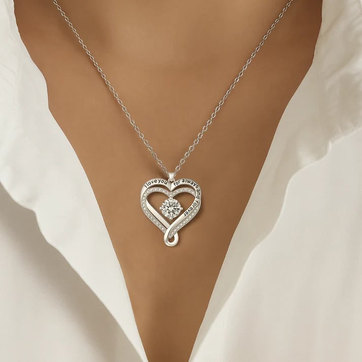 To My Wife" Forever & Always Heart Necklace
