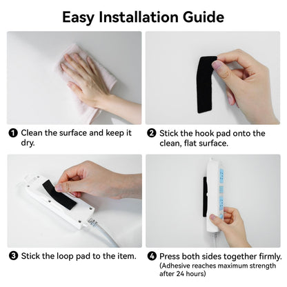96 PCS Heavy Duty Hook and Loop Strips, Double Sided Reusable Adhesive Mounting Tape for Wall Hanging, Picture Frames, Cable Organizer, DIY Home Use