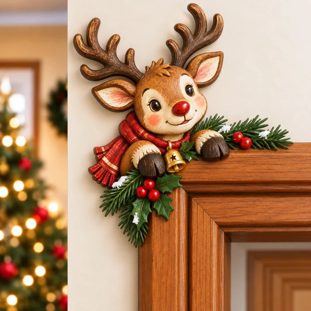 🎅 Christmas Peekaboo Door Frame Corner Decor