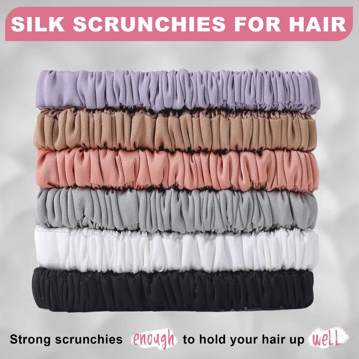 6Pcs Silk Hair Ties Small Silk Scrunchies for Women Girls Thin Skinny Hair Sleep Scrunchies No Damage