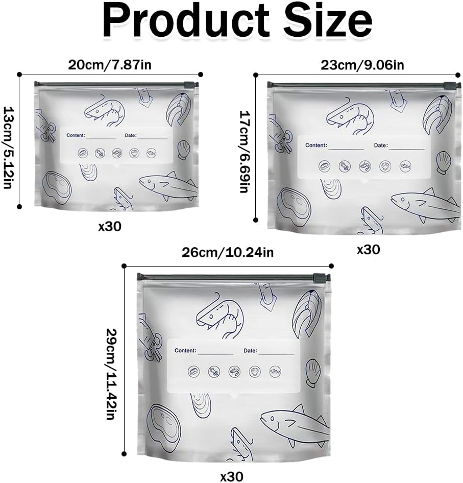 Reusable thickened upright aluminum foil sealing storage bags with labels