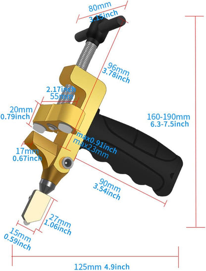 2-in-1 Professional Glass & Tile Cutter Kit with Breaking Pliers