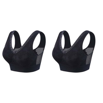 🏆 Last Day Buy One Get One Free -Special Price $19.99! 💐 🎁Lace Wireless Pure Cotton Buttonless Comfy Lifting Bra