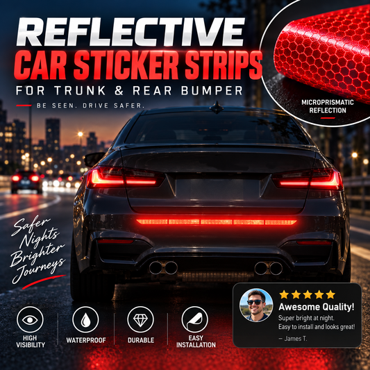 🚗 LIMITED‑TIME Buy 1 Get 1 Free! 🔥Reflective Car Sticker Strips for Trunk & Rear Bumper
