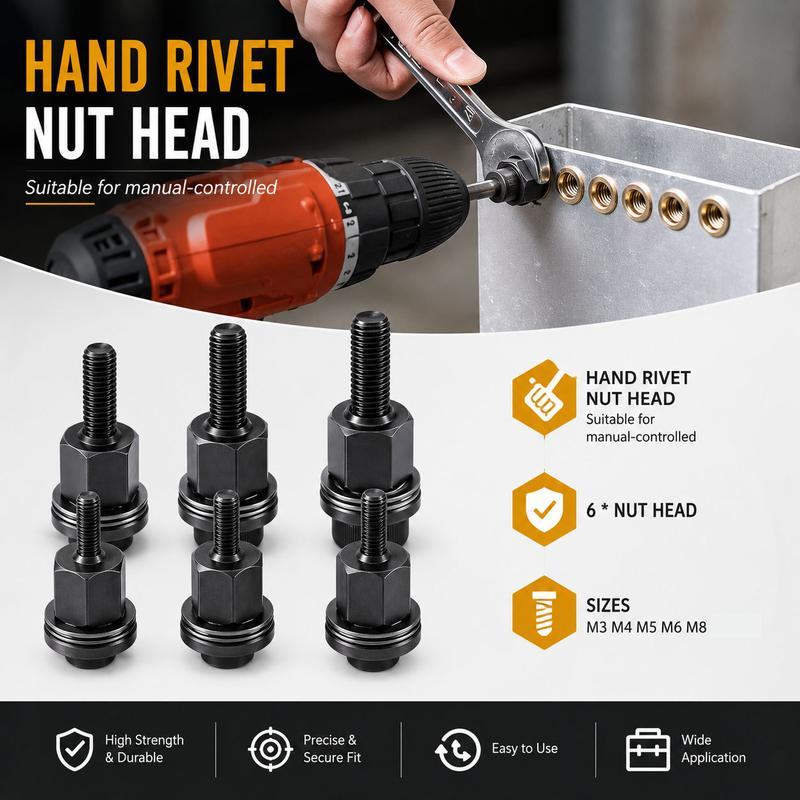 Manual Rivet Nut Tool Kit M3-M12 – Hand Rivet Nut Setter for Metal, Auto & DIY