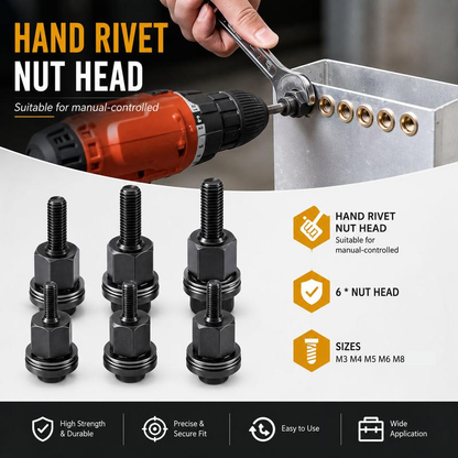 Manual Rivet Nut Tool Kit M3-M12 – Hand Rivet Nut Setter for Metal, Auto & DIY