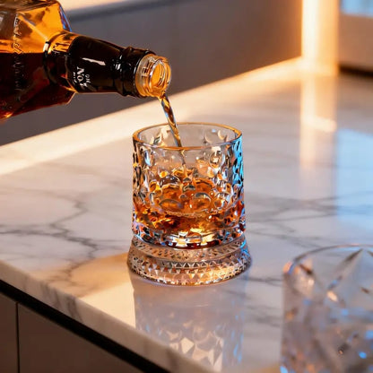 Luxury 360° Spinning Crystal Glass, elegant European-style bar supplies and gifts.