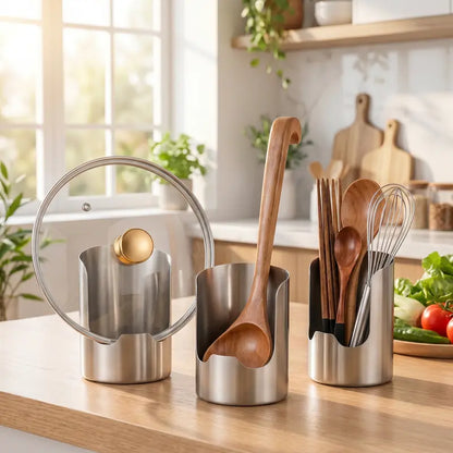 🔥50% OFF🍳 Thickened Stainless Steel Utensil Organizer, Rust Resistant Easy to Clean
