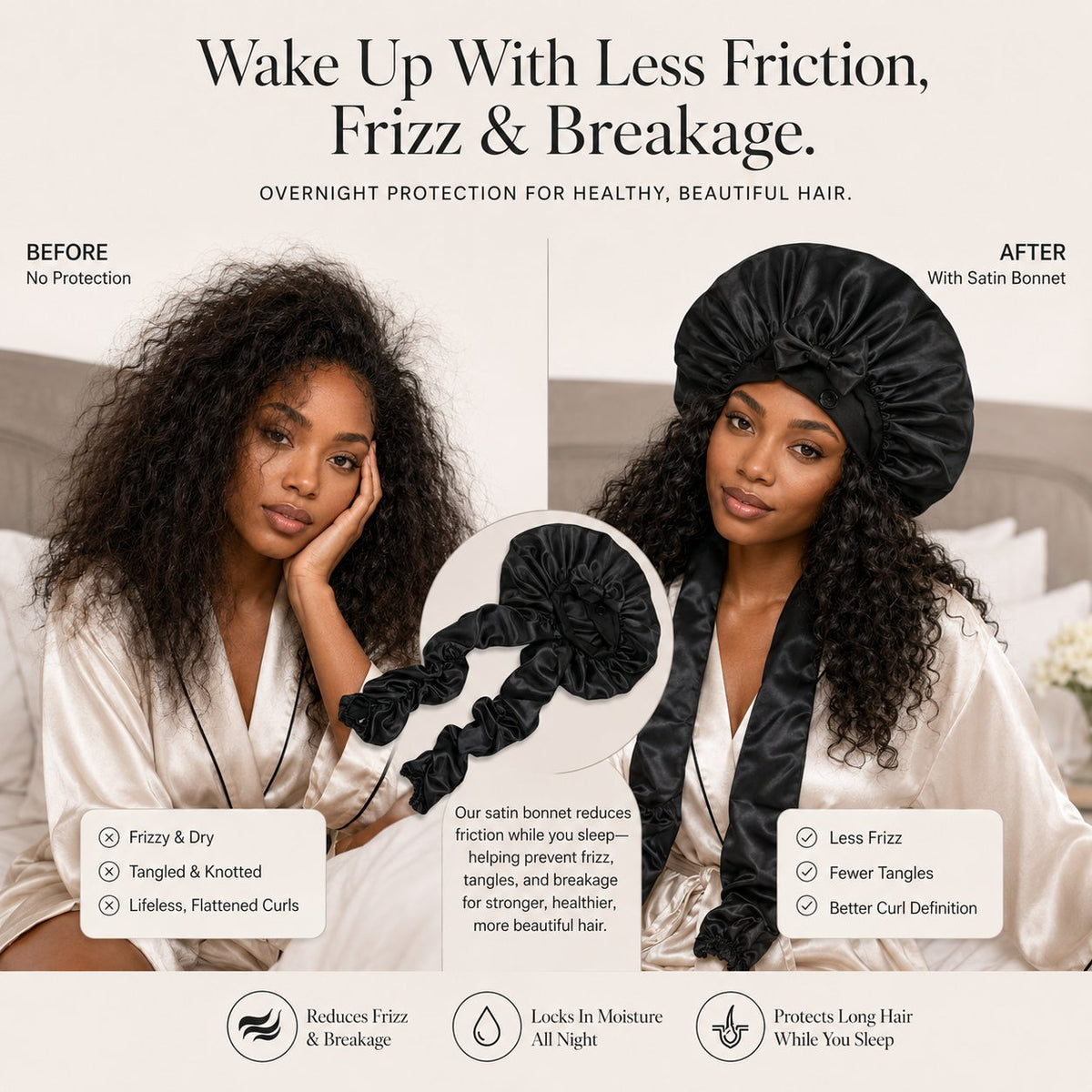 🔥Silk Bonnet for Long Curly Hair