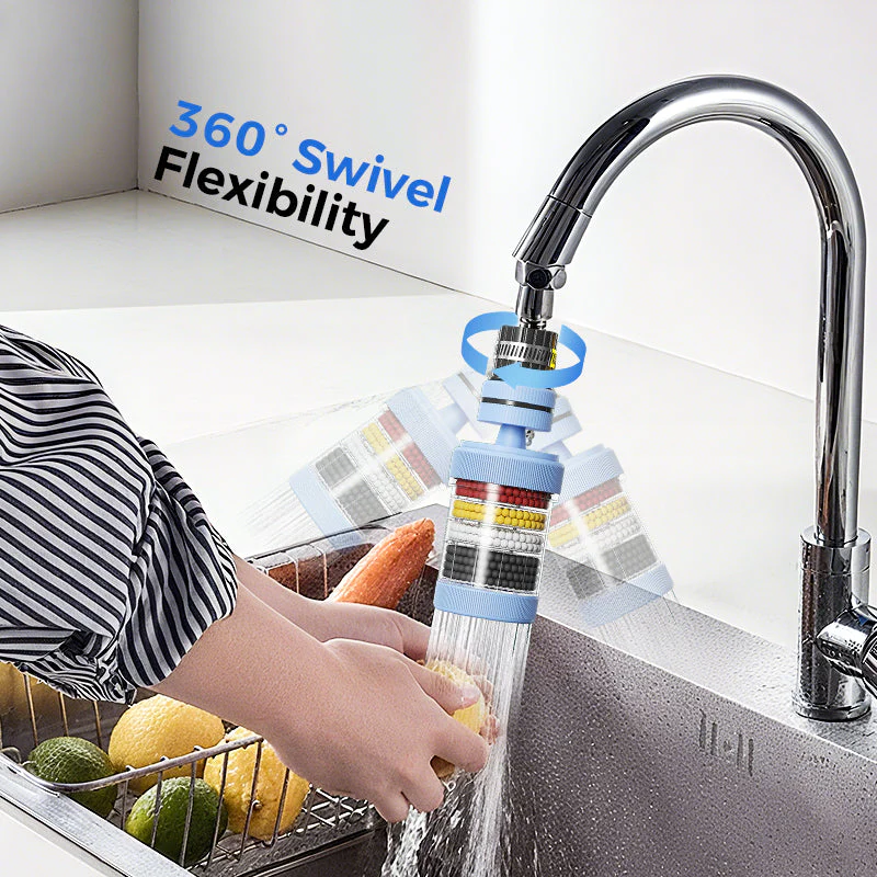 💧 6-Layer Faucet Water Filter 360° Rotating Splash-Free